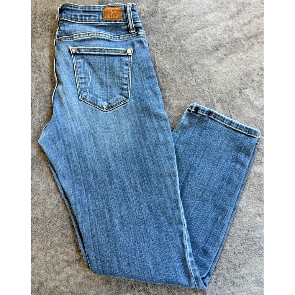 Judy Blue‎ Slim Fit Jeans Size 7/28 Blue Denim Distressed Style# JB82128DK